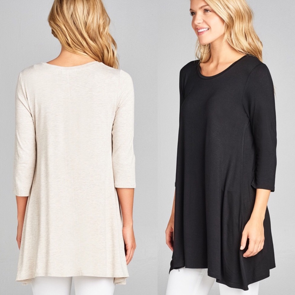 🔴CLEARANCE NWT Soft Knit 3/4 Sleeve Tunic Top - Picture 2 of 3